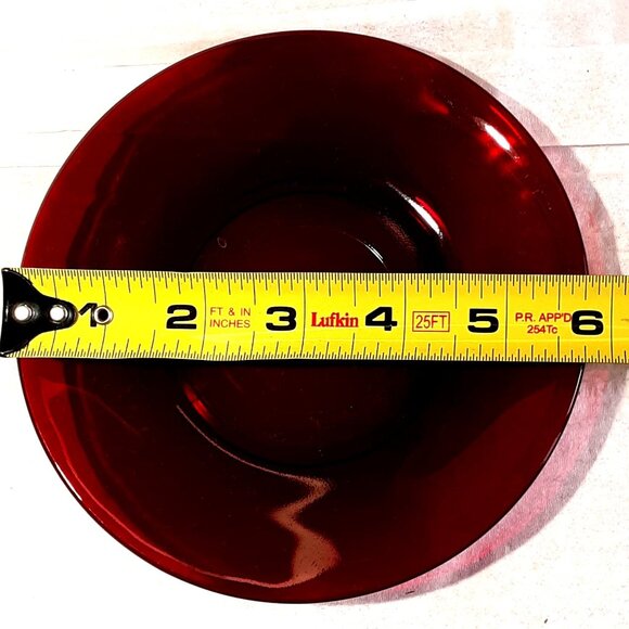 5 PC PLACE SETTING Service for 4 ANCHOR HOCKING ROYAL RUBY RED DINNERWARE - Picture 7 of 7